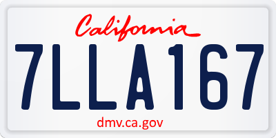 CA license plate 7LLA167