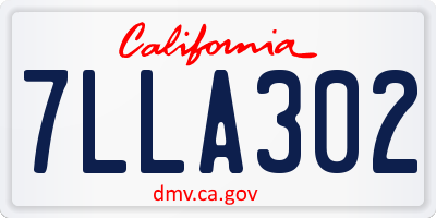 CA license plate 7LLA302
