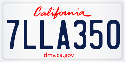 CA license plate 7LLA350