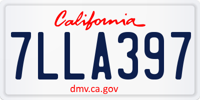 CA license plate 7LLA397