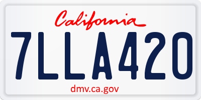 CA license plate 7LLA420