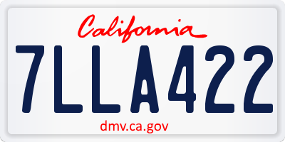 CA license plate 7LLA422