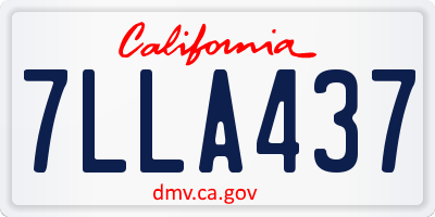 CA license plate 7LLA437