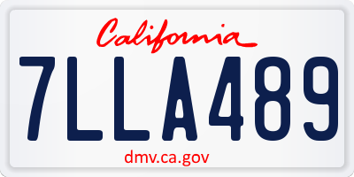 CA license plate 7LLA489