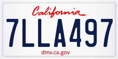 CA license plate 7LLA497