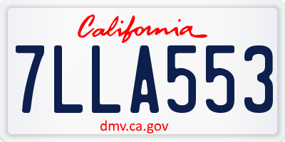 CA license plate 7LLA553