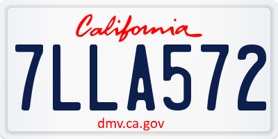 CA license plate 7LLA572