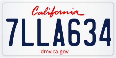 CA license plate 7LLA634