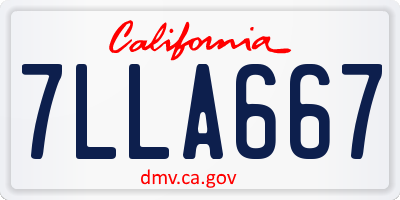 CA license plate 7LLA667
