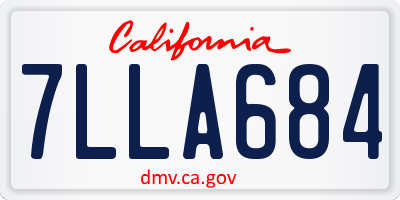CA license plate 7LLA684