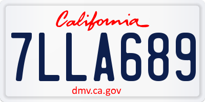 CA license plate 7LLA689