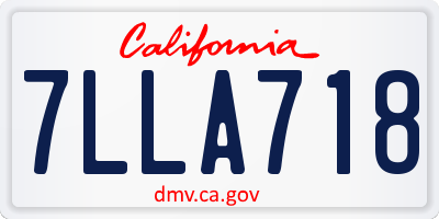CA license plate 7LLA718