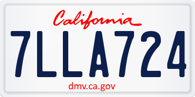 CA license plate 7LLA724