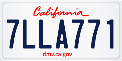 CA license plate 7LLA771