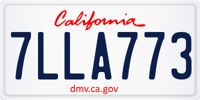 CA license plate 7LLA773