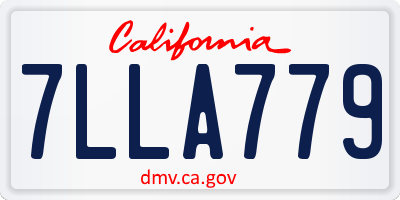 CA license plate 7LLA779