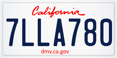 CA license plate 7LLA780
