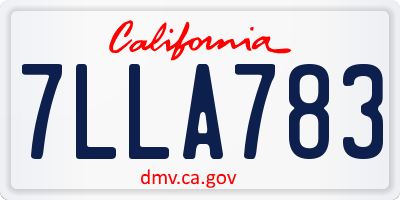 CA license plate 7LLA783