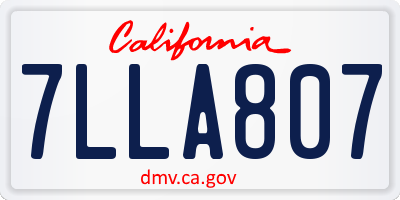 CA license plate 7LLA807