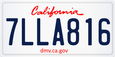 CA license plate 7LLA816