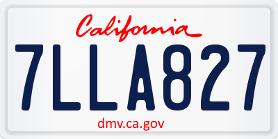 CA license plate 7LLA827