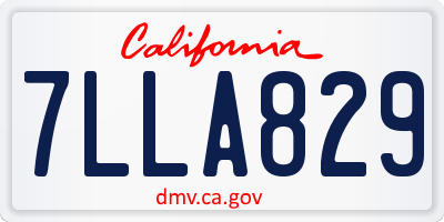 CA license plate 7LLA829