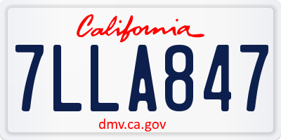 CA license plate 7LLA847