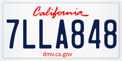 CA license plate 7LLA848