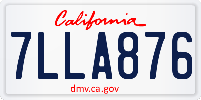 CA license plate 7LLA876