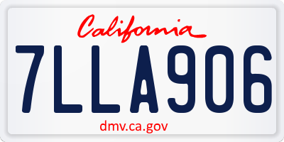 CA license plate 7LLA906