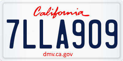 CA license plate 7LLA909