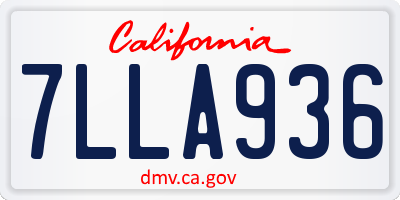 CA license plate 7LLA936