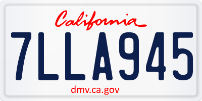 CA license plate 7LLA945