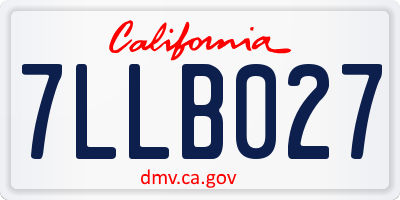 CA license plate 7LLB027