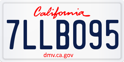 CA license plate 7LLB095