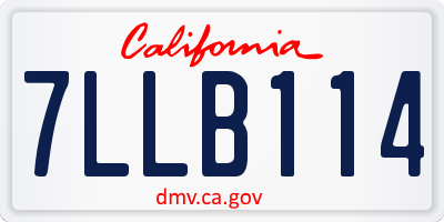 CA license plate 7LLB114
