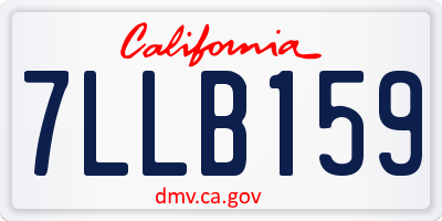 CA license plate 7LLB159