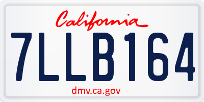 CA license plate 7LLB164