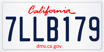 CA license plate 7LLB179
