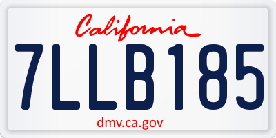 CA license plate 7LLB185