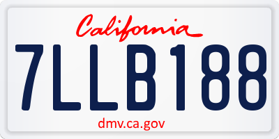 CA license plate 7LLB188