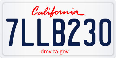 CA license plate 7LLB230