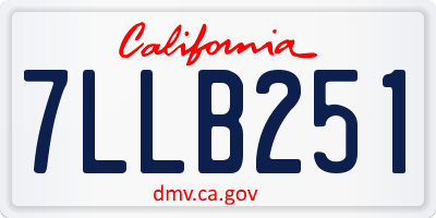 CA license plate 7LLB251