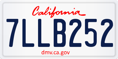CA license plate 7LLB252