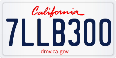 CA license plate 7LLB300