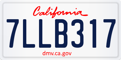 CA license plate 7LLB317