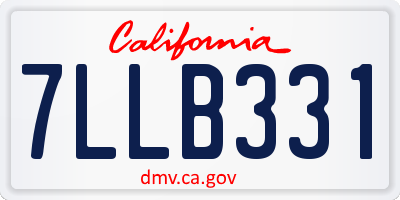CA license plate 7LLB331