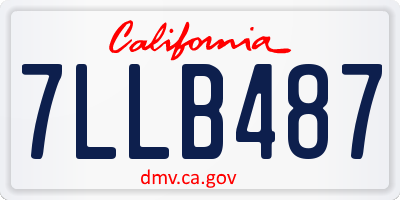 CA license plate 7LLB487