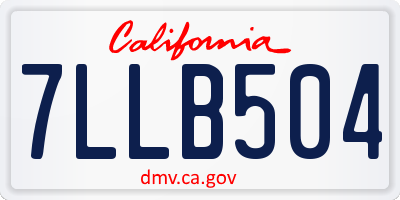 CA license plate 7LLB504