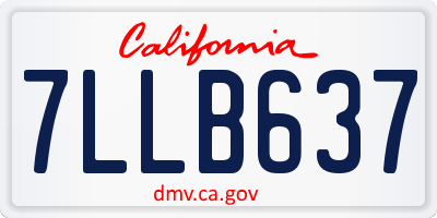 CA license plate 7LLB637
